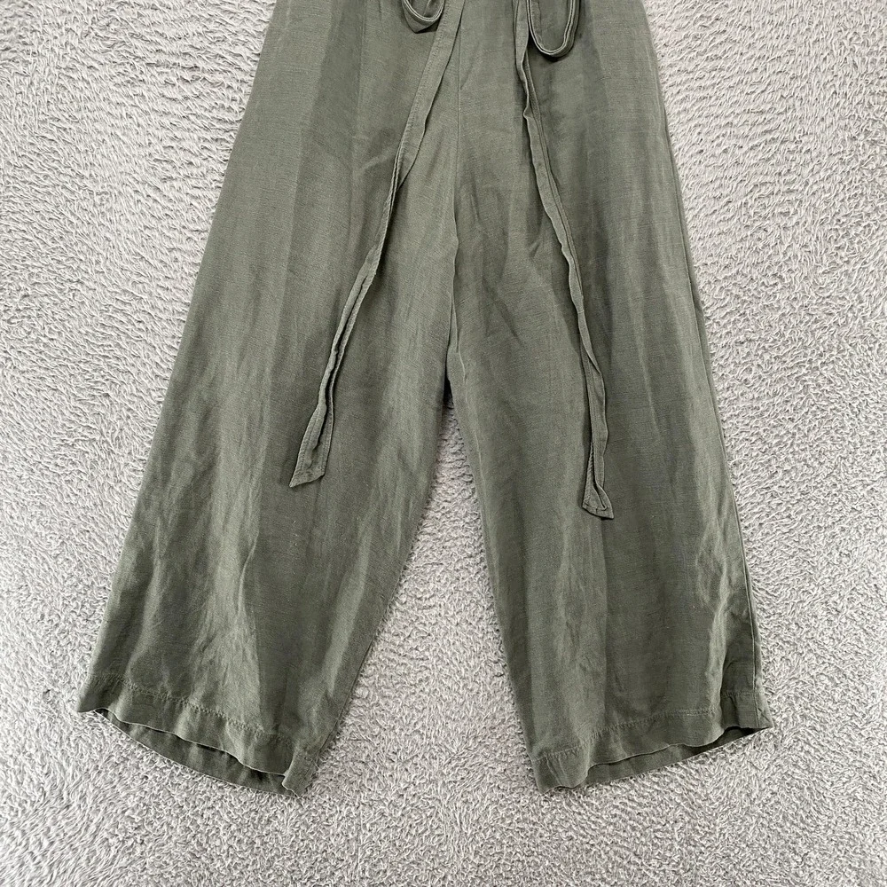 Wilfred Jumpsuit Womens 0 Aritzia Brax V Neck‎ Wide Leg Cutout Linen Ankle